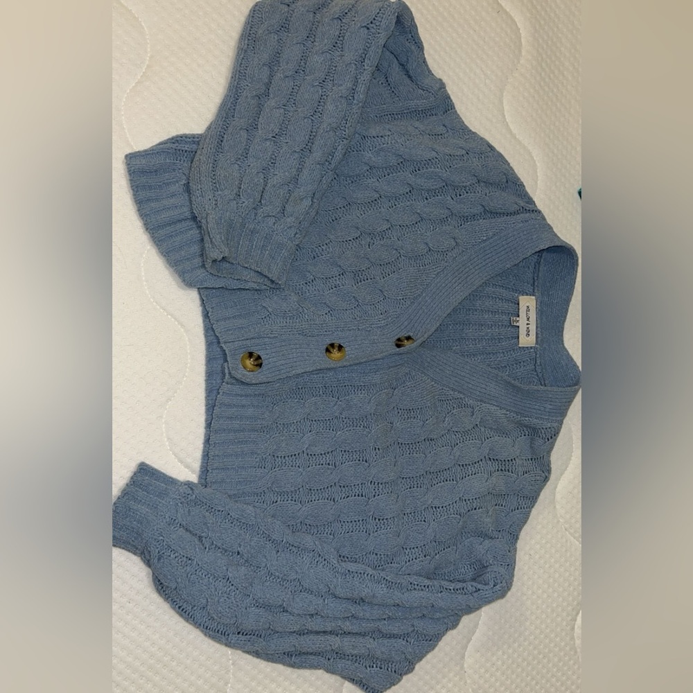 Blue Cable Knit Women's Sweater